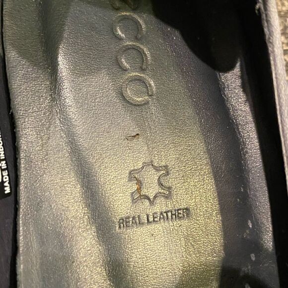 Ecco Felicia Navy Blue Nubuck Perforated Slip On Loafer Shoe, - Picture 6 of 6